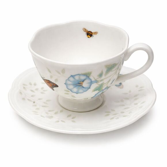 Lenox Other - Lenox Butterfly Meadow Monarch Tea Cup & Saucer Set Porcelain Floral New